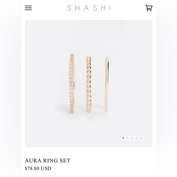 SHASHI Jewelry - SHASHI Aura Ring Set in Gold Size 7